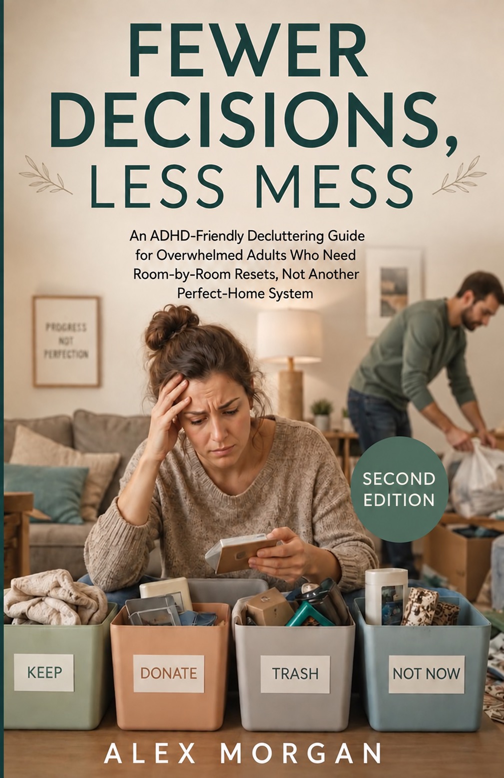 Official Fewer Decisions, Less Mess Second Edition Guide cover by Alex Morgan