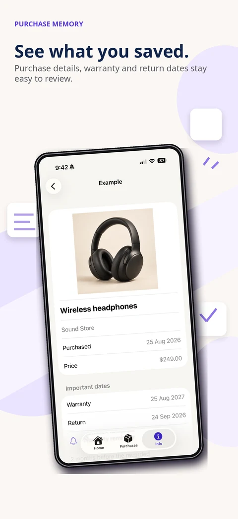 See what you saved — supplied app preview