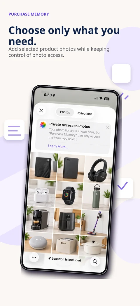 Choose only what you need — supplied app preview